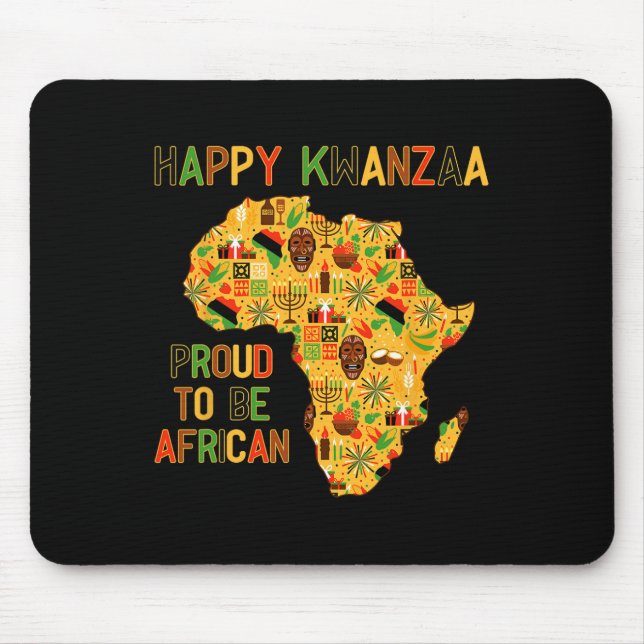 Lycklig Kwanzaa Afrika Karta 7 Principer Firande Musmatta (Framsidan)