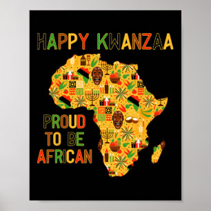Lycklig Kwanzaa Afrika Karta 7 Principer Firande Poster