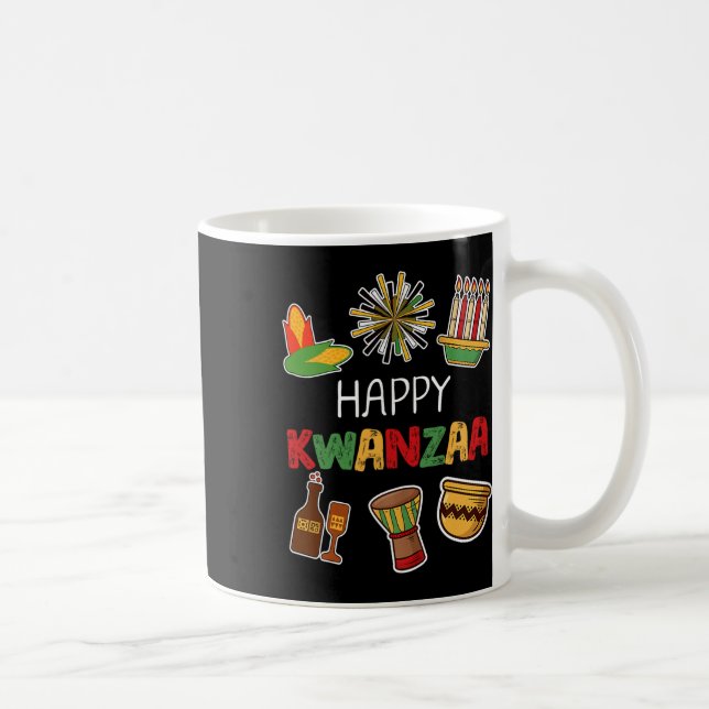 Lycklig Kwanzaa afrikanska amerikanska Helgdag Kaffemugg (Höger)