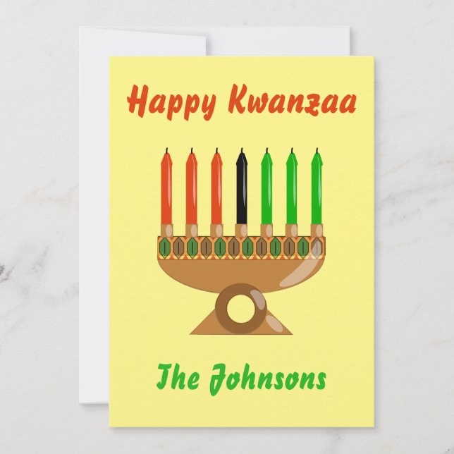 Lycklig Kwanzaa Bevackra Julkort (Framsida)