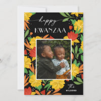 Lycklig Kwanzaa. Bild på Bright botaniska blommigt