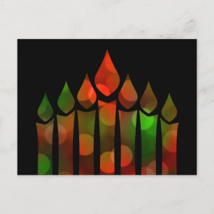 Lycklig Kwanzaa Bokeh Kinara Vykort