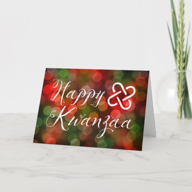 Lycklig Kwanzaa Bokeh Umoja Ljus Helgkort (Framsida)