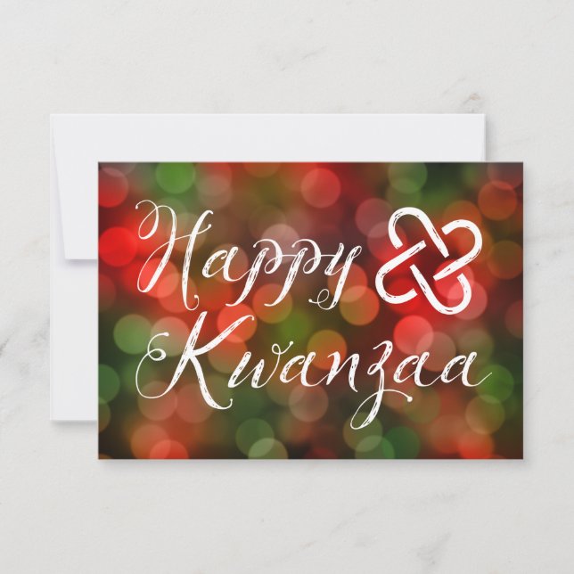 Lycklig Kwanzaa Bokeh Umoja Ljus Inbjudningar (Framsida)