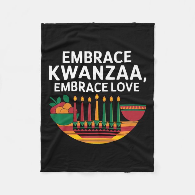 Lycklig Kwanzaa Candles Afrika Helgdag African Ame Fleecefilt (Framsidan)