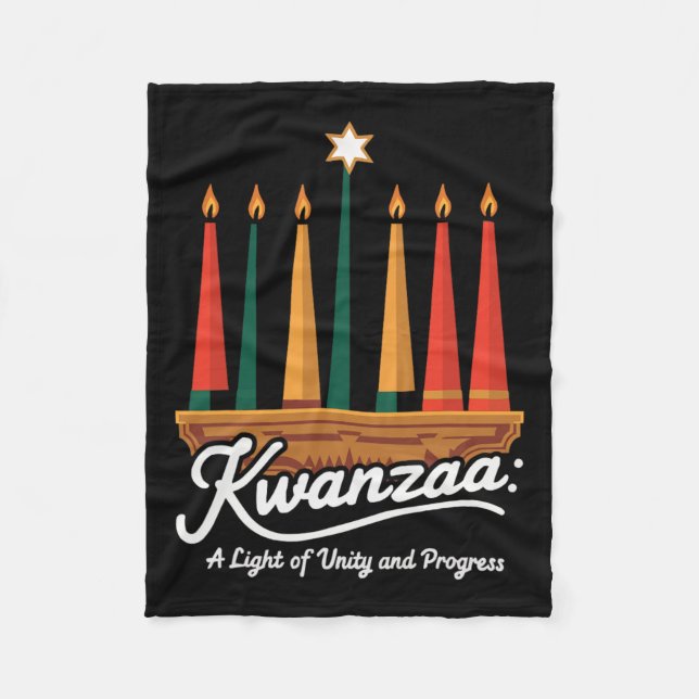 Lycklig Kwanzaa Candles Afrika Helgdag African Ame Fleecefilt (Framsidan)