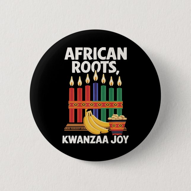 Lycklig Kwanzaa Candles Afrika Helgdag African Ame Knapp (Framsida)