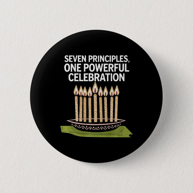 Lycklig Kwanzaa Candles Afrika Helgdag African Ame Knapp (Framsida)