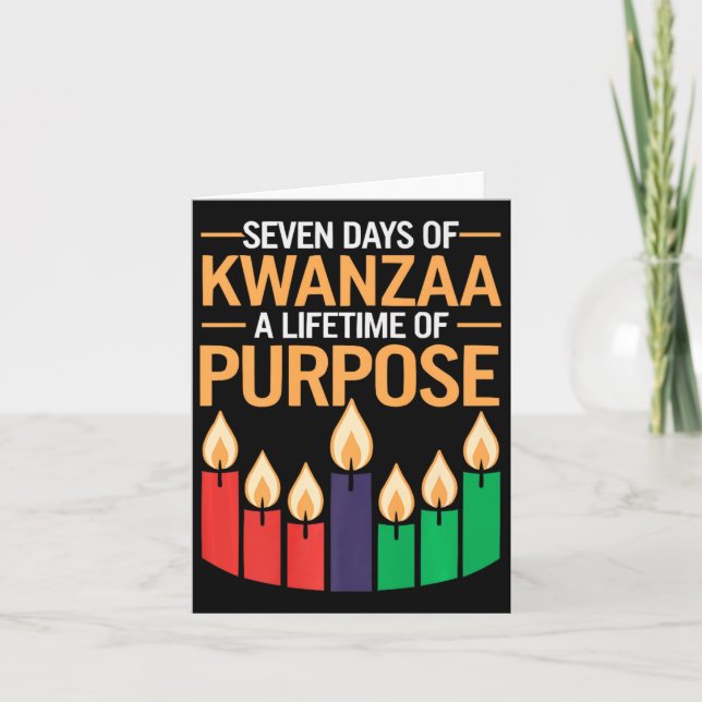 Lycklig Kwanzaa Candles Afrika Helgdag African Ame Kort (Framsida)