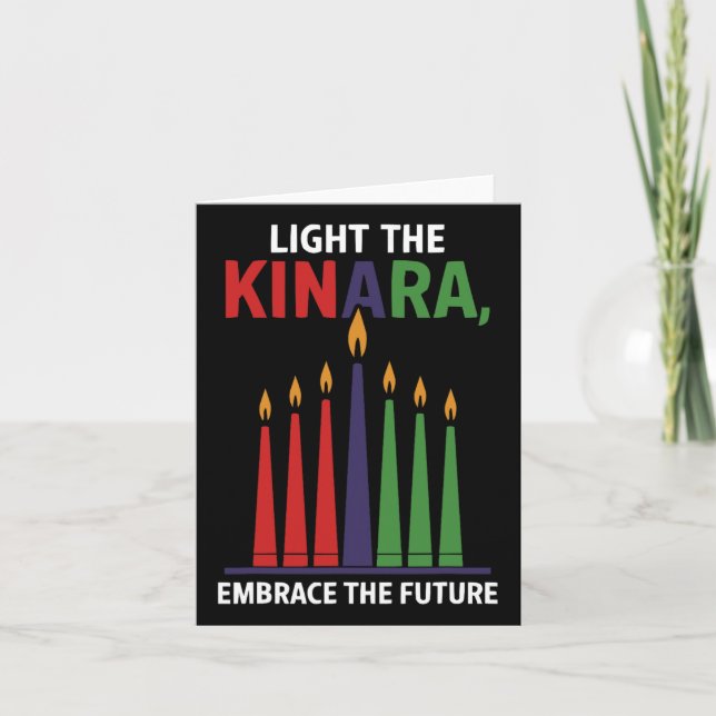 Lycklig Kwanzaa Candles Afrika Helgdag African Ame Kort (Framsida)