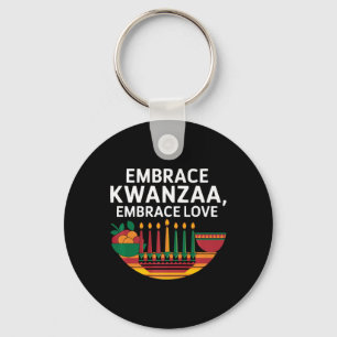 Lycklig Kwanzaa Candles Afrika Helgdag African Ame Nyckelring