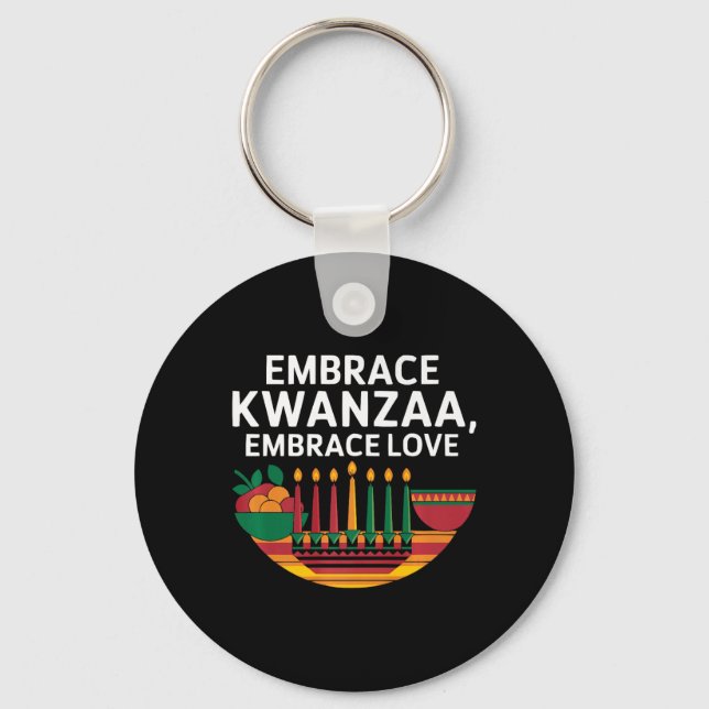 Lycklig Kwanzaa Candles Afrika Helgdag African Ame Nyckelring (Framsida)