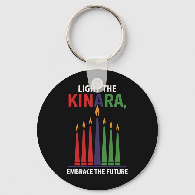 Lycklig Kwanzaa Candles Afrika Helgdag African Ame Nyckelring (Framsida)
