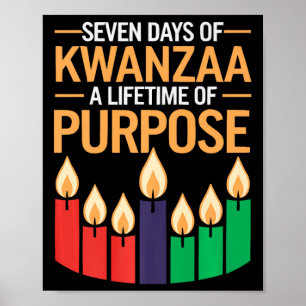 Lycklig Kwanzaa Candles Afrika Helgdag African Ame Poster