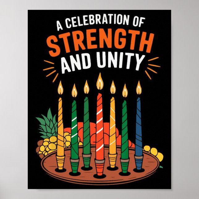 Lycklig Kwanzaa Candles Afrika Helgdag African Ame Poster (Framsidan)