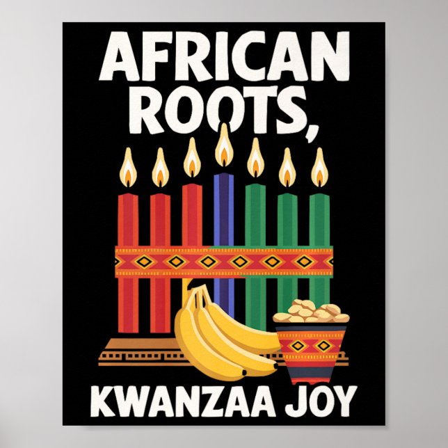 Lycklig Kwanzaa Candles Afrika Helgdag African Ame Poster (Framsidan)