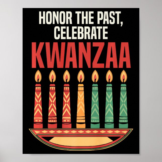 Lycklig Kwanzaa Candles Afrika Helgdag African Ame Poster (Framsidan)
