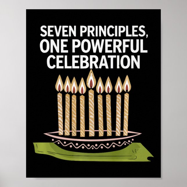 Lycklig Kwanzaa Candles Afrika Helgdag African Ame Poster (Framsidan)