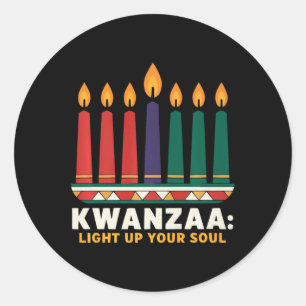 Lycklig Kwanzaa Candles Afrika Helgdag African Ame Runt Klistermärke