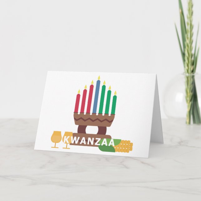 lycklig kwanzaa candles helgkort (Framsida)