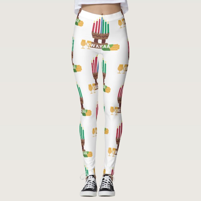 lycklig kwanzaa candles leggings (Framsida)