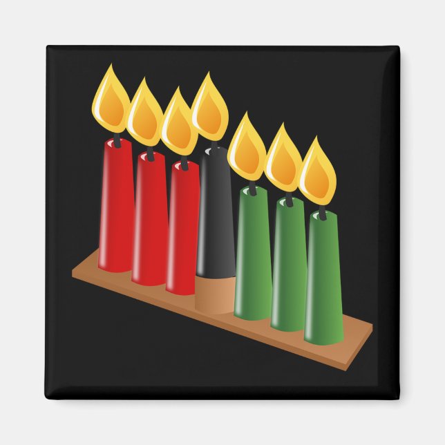 Lycklig Kwanzaa Candles Magnet (Framsidan)
