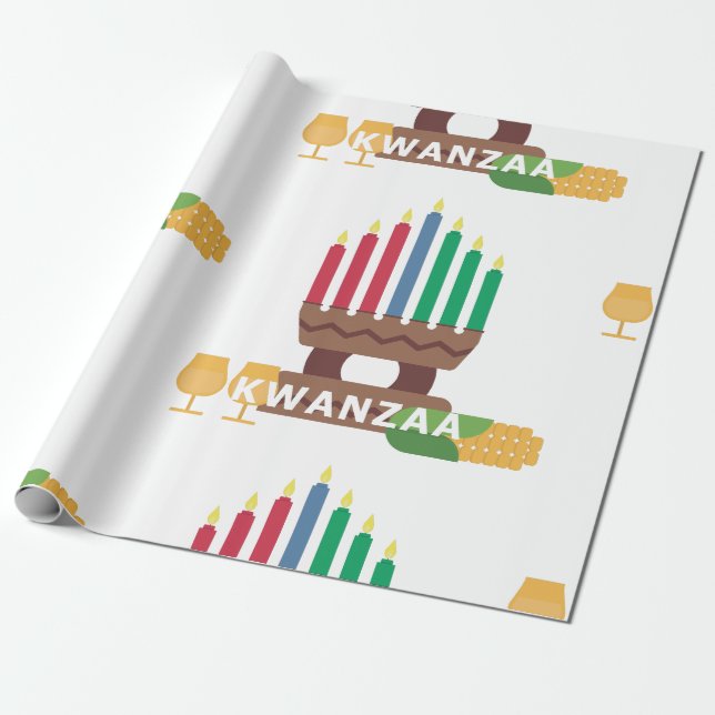 lycklig kwanzaa candles presentpapper (Utrullad)