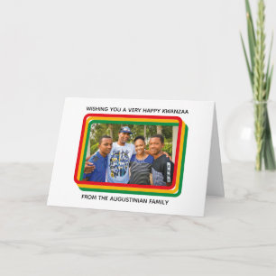 Lycklig Kwanzaa familjfoto Helgdag Helgkort