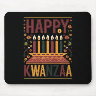 Lycklig Kwanzaa Firande Kinara Candles and Flowe Musmatta