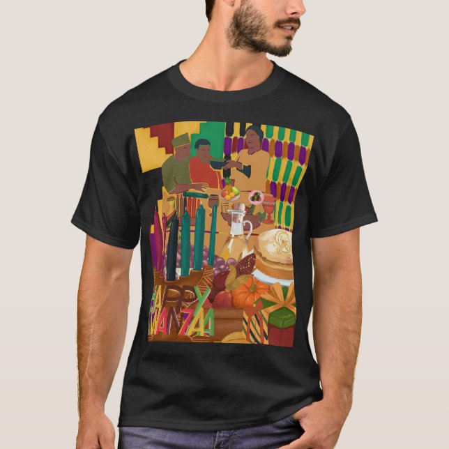 Lycklig Kwanzaa Firande Tradition T Shirt (Framsida)
