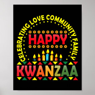 Lycklig Kwanzaa firar jul Af för Kärlek Kinara Af Poster