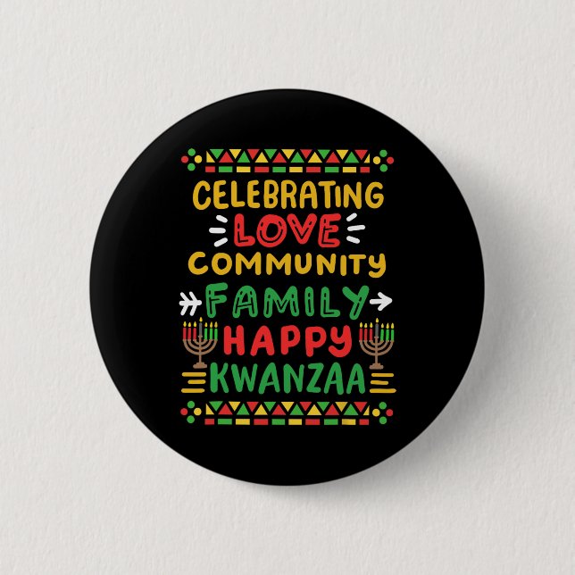 Lycklig Kwanzaa firar Kärlek-familjen Manar Knapp (Framsida)