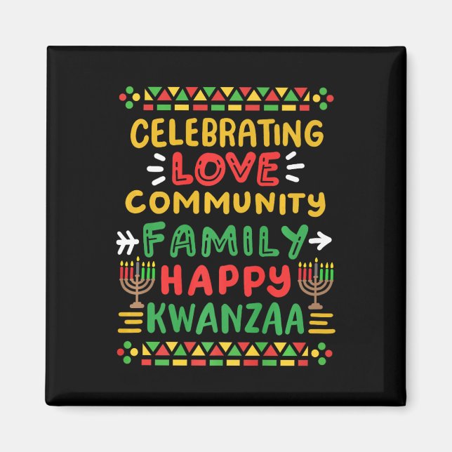 Lycklig Kwanzaa firar Kärlek-familjen Manar Magnet (Framsidan)