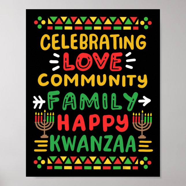 Lycklig Kwanzaa firar Kärlek-familjen Manar Poster (Framsidan)