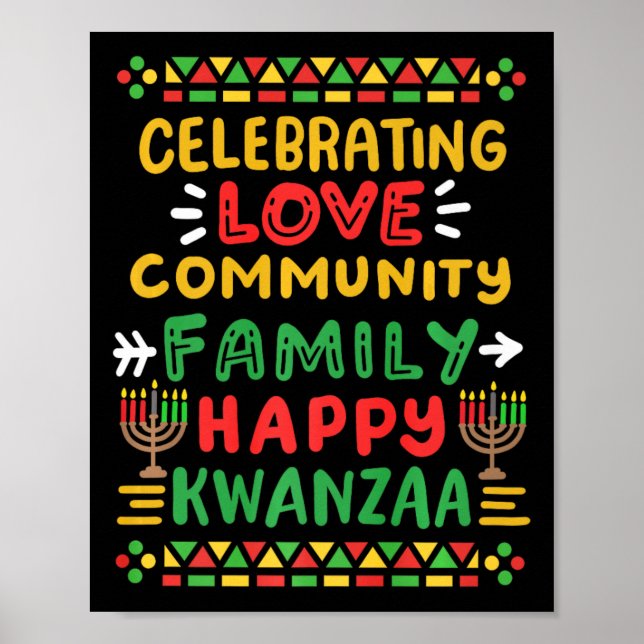 Lycklig Kwanzaa firar Kärlek-familjen Manar Poster (Framsidan)