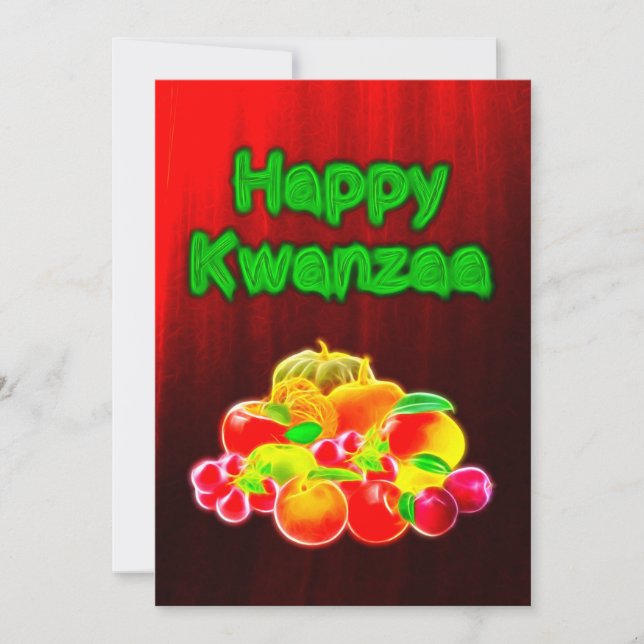Lycklig Kwanzaa första frukt Julkort (Framsida)
