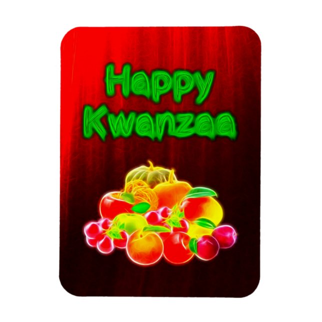 Lycklig Kwanzaa första frukt Magnet (Vertikal)