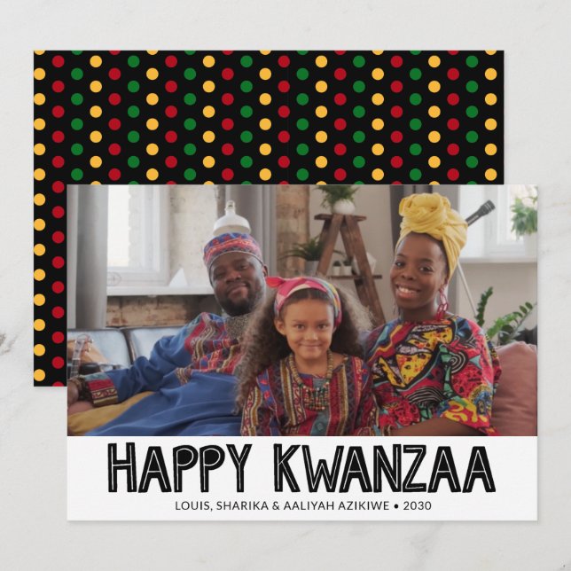 Lycklig Kwanzaa fotokort för Helgdag Julkort (Fram/baksida)