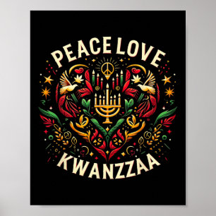 Lycklig Kwanzaa fred med afrikanska sjömän i Kärle Poster