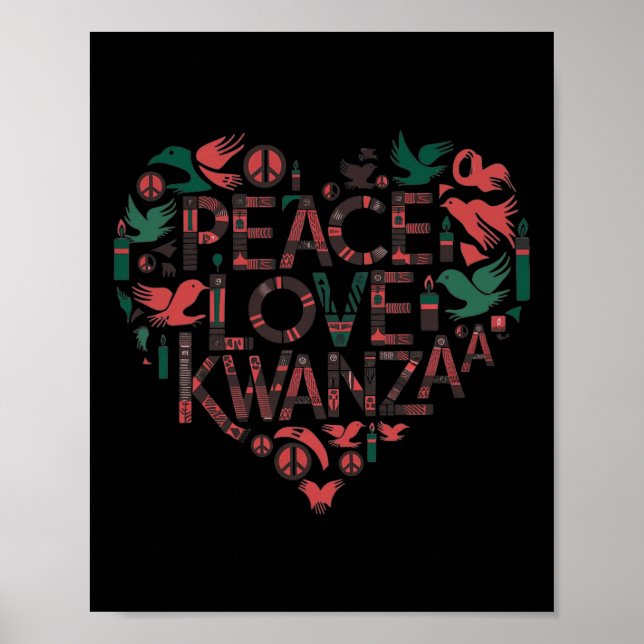 Lycklig Kwanzaa fred med afrikanska sjömän i Kärle Poster (Framsidan)