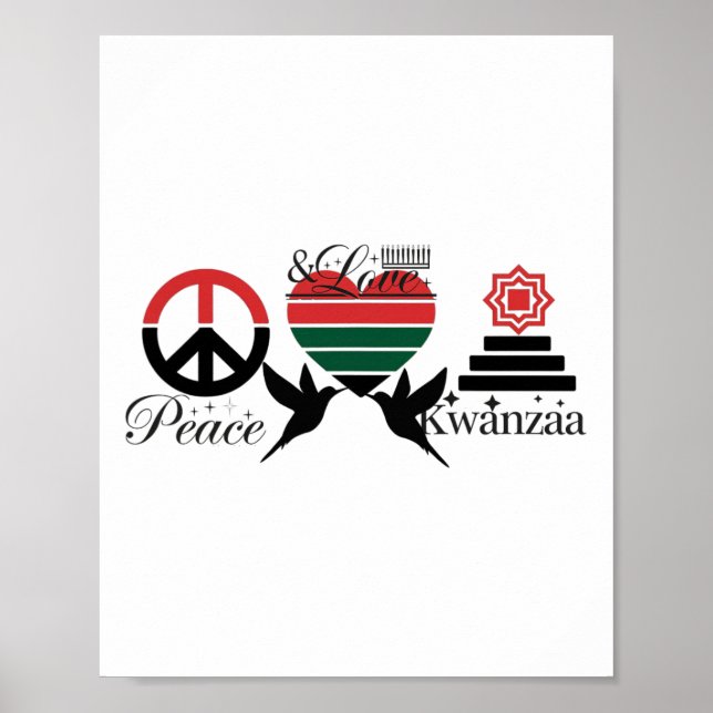 Lycklig Kwanzaa fred med afrikanska sjömän i Kärle Poster (Framsidan)