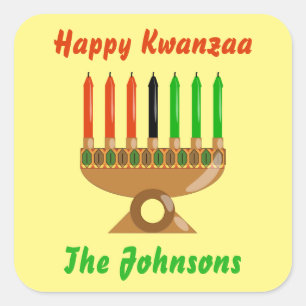 Lycklig Kwanzaa Fyrkantigt Klistermärke