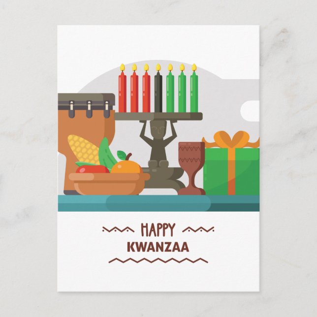 lycklig kwanzaa gåvor vykort (Framsida)