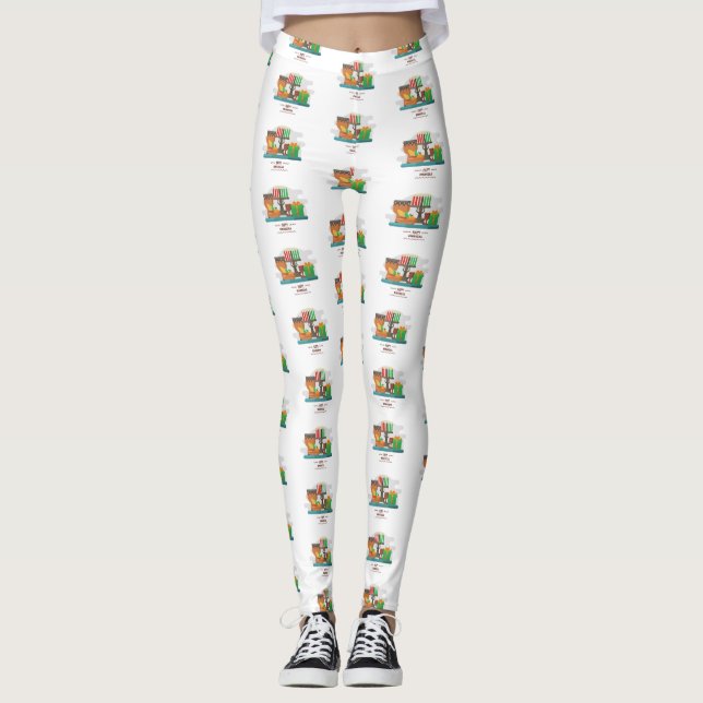 lycklig kwanzaa ger gåvor leggings (Framsida)