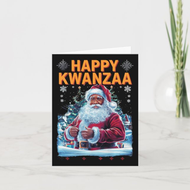 Lycklig Kwanzaa God jul African American Hoi Kort (Framsida)