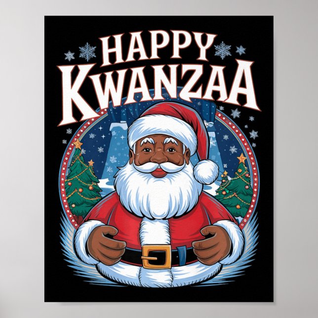 Lycklig Kwanzaa God jul African American Hoi Poster (Framsidan)