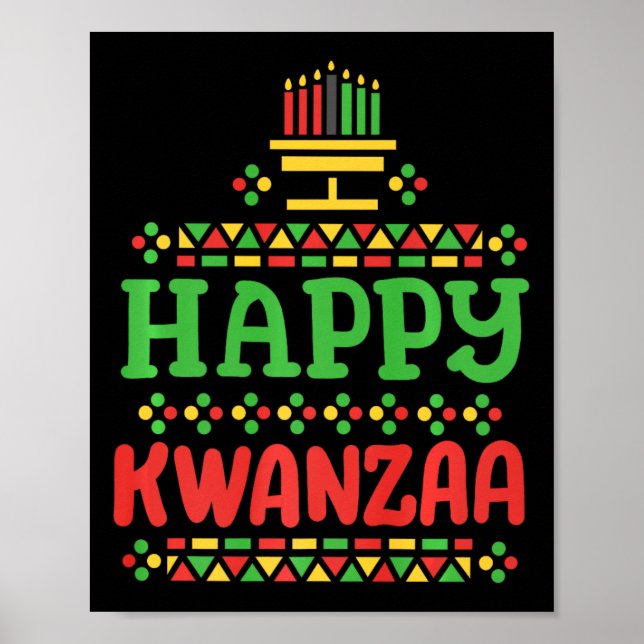 Lycklig Kwanzaa God jul African American Manar Poster (Framsidan)