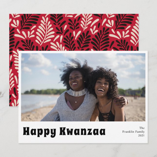 Lycklig Kwanzaa Helgdag-fotokort Julkort (Fram/baksida)