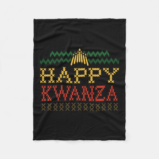 Lycklig Kwanzaa Helgdag Manar, svart kulturarv Fleecefilt (Framsidan)