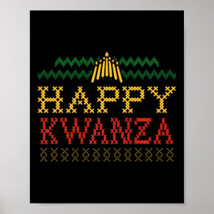 Lycklig Kwanzaa Helgdag Manar, svart kulturarv Poster